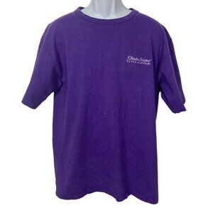 Vintage 90s Rhode Island College Tee Mens Large Purple Logo 7 Made In USA